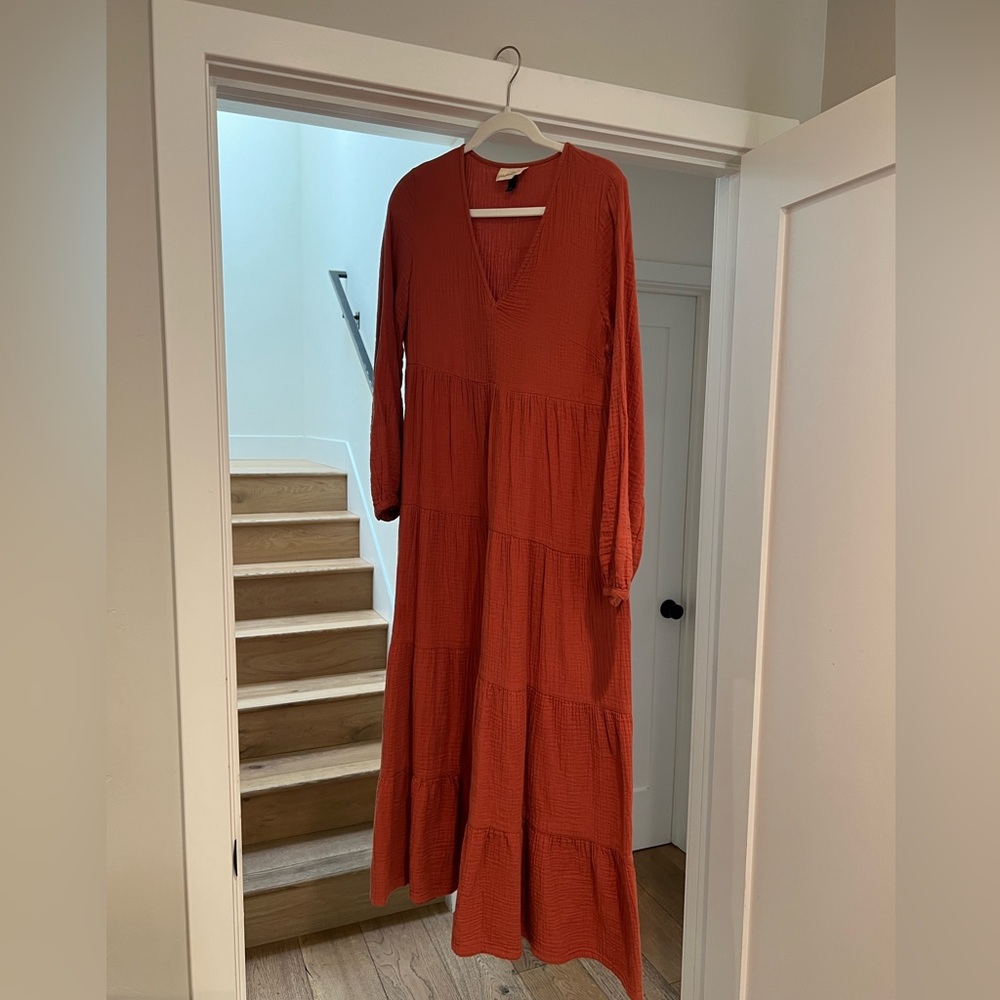 Long Sleeve Rust Universal Thread Dress